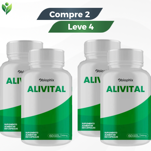 Alivital 60 Cápsulas - Suporte Natural para Alívio de Tensões e Dores - Compre 1 Leve 2 + Frete Grátis
